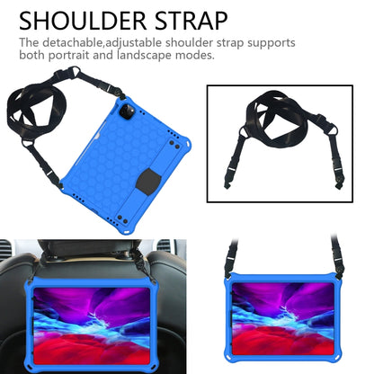 For iPad Air 11 2024 Honeycomb EVA Hybrid PC Tablet Case with Strap(Blue+Black) - iPad Air 11 2024 Cases by buy2fix | Online Shopping UK | buy2fix