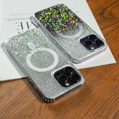 For iPhone 15 Pro Max Gradient Glitter Starry MagSafe Phone Case(Gradient Black) - iPhone 15 Pro Max Cases by buy2fix | Online Shopping UK | buy2fix