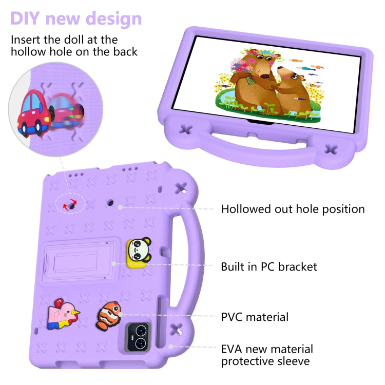 For Walmart ONN 10.1 Gen4 2024 Handle Kickstand Children EVA Shockproof Tablet Case(Light Purple) - Others by buy2fix | Online Shopping UK | buy2fix