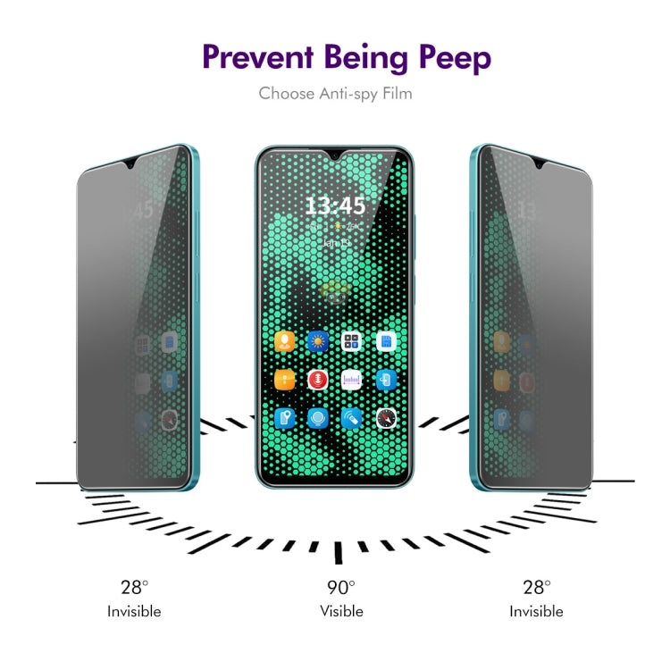 For Tecno Spark 9 2pcs ENKAY Hat-Prince 28 Degree Anti-peeping Privacy Tempered Glass Film - Tecno Tempered Glass by ENKAY | Online Shopping UK | buy2fix