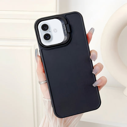 For iPhone 16 Plus Lens Frame Holder Shockproof Phone Case(Black) - iPhone 16 Plus Cases by buy2fix | Online Shopping UK | buy2fix