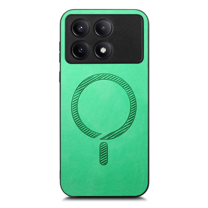 For Xiaomi Redmi K70 / K70 Pro 5G Solid Color Retro Magsafe PU Back Cover Phone Case(Green) - K70 Pro Cases by buy2fix | Online Shopping UK | buy2fix