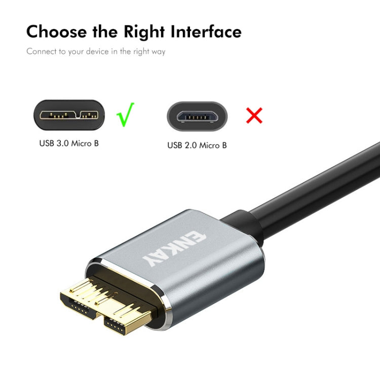 ENKAY USB 3.0 A to USB 3.0 Micro B 5Gbps Data Camera Hard Drive Cable, Length:1.5m - USB 3.0 by ENKAY | Online Shopping UK | buy2fix