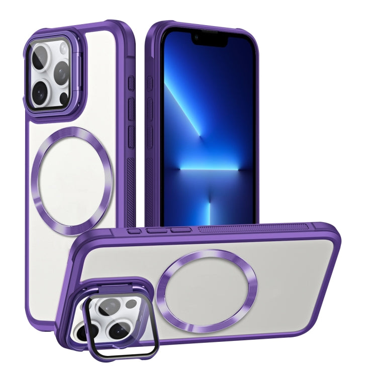 For iPhone 13 Pro Magsafe CD-grain Acrylic Hybrid TPU Phone Case(Purple) - iPhone 13 Pro Cases by buy2fix | Online Shopping UK | buy2fix