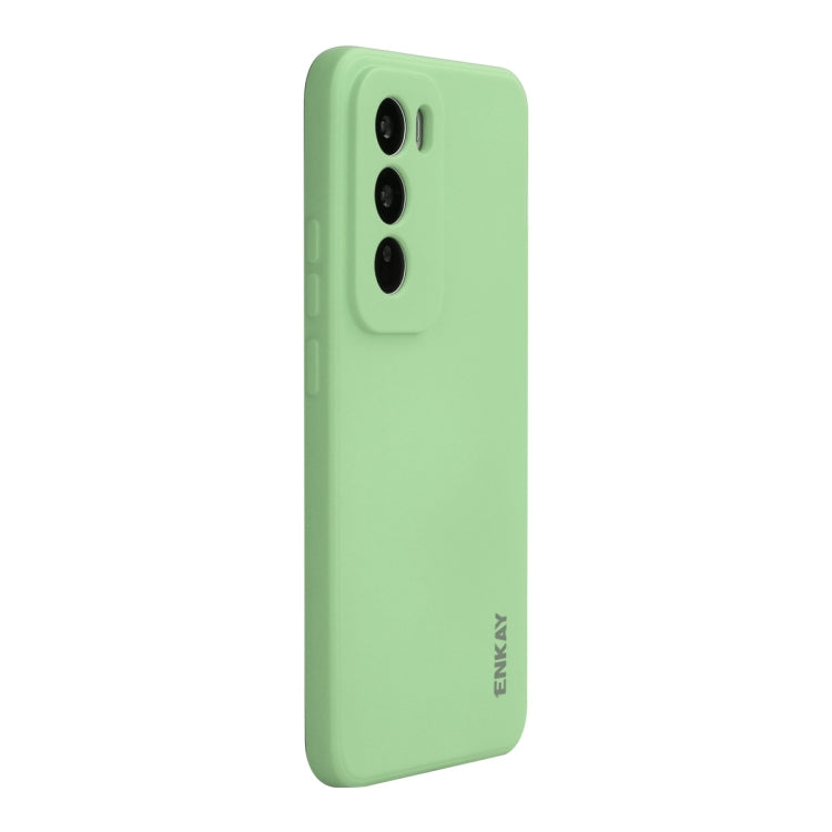 For OPPO Reno12 Pro ENKAY Liquid Silicone Soft Shockproof Phone Case(Light Green) - Reno12 Pro Cases by ENKAY | Online Shopping UK | buy2fix