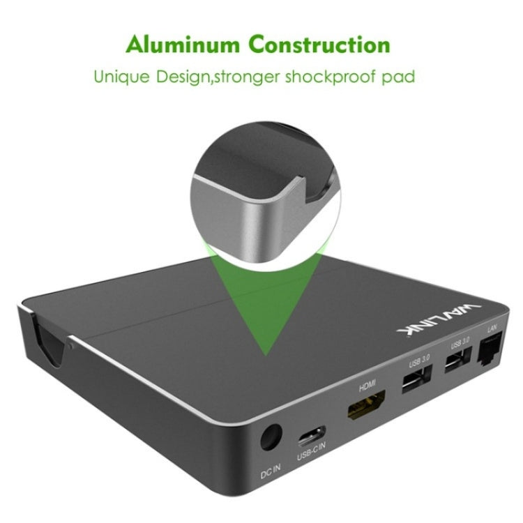 WAVLINK UHP3D01G Gigabit Ethernet USB 3.0 Multi-Function HUB 4K HD Docking Station(EU Plug) - USB 3.0 HUB by WAVLINK | Online Shopping UK | buy2fix