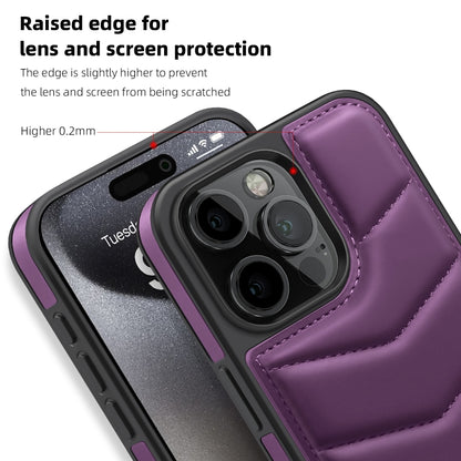 For iPhone 13 Pro Max Down Jacket Card Bag Holder MagSafe Phone Case(Purple) - iPhone 13 Pro Max Cases by buy2fix | Online Shopping UK | buy2fix