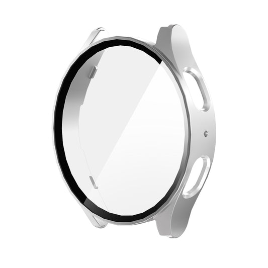 For Samsung Galaxy Watch7 40mm ENKAY Hat-Prince Full Coverage PC + Tempered Glass Film Integrated Watch Case(Silver) - Watch Cases by ENKAY | Online Shopping UK | buy2fix