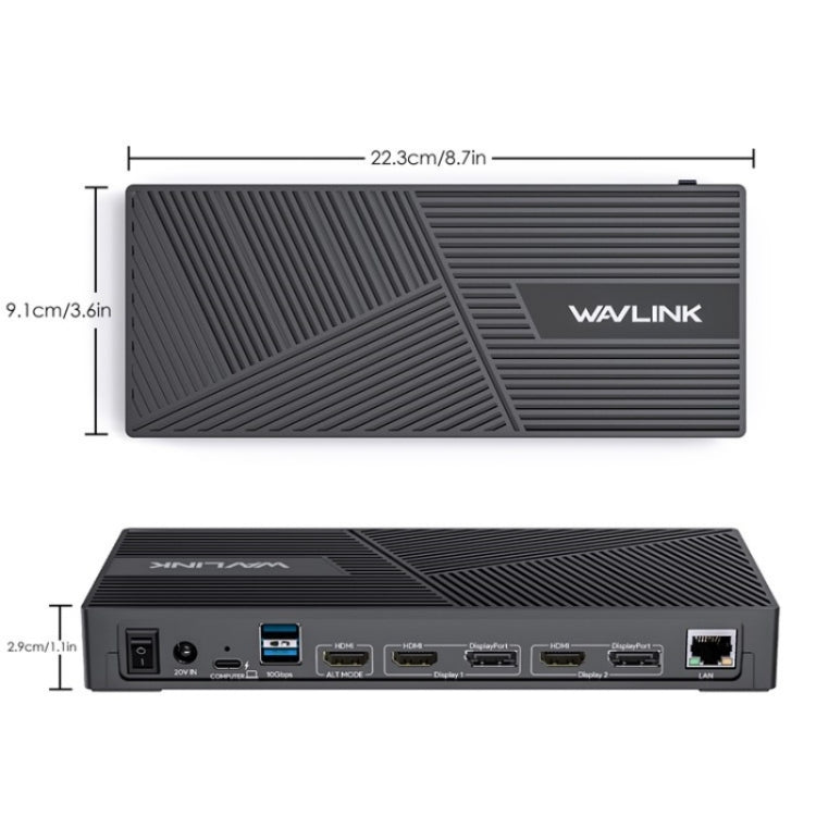 WAVLINK UG69PD25 Pro 100W PD Charging Triple 4K Display Laptop Docking Station, Plug:AU Plug - Adapter by WAVLINK | Online Shopping UK | buy2fix