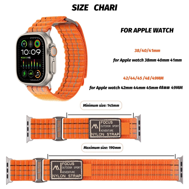 For Apple Watch Ultra 2 49mm Two Sections Nylon Hook and Loop Fastener Watch Band(Storm Black) - Watch Bands by buy2fix | Online Shopping UK | buy2fix