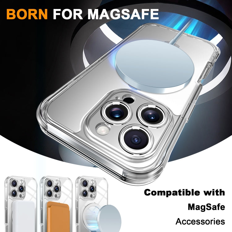 For iPhone 16 Pro Max Skin Feel MagSafe Holder 360 Full Body Phone Case(Transparent) - iPhone 16 Pro Max Cases by buy2fix | Online Shopping UK | buy2fix