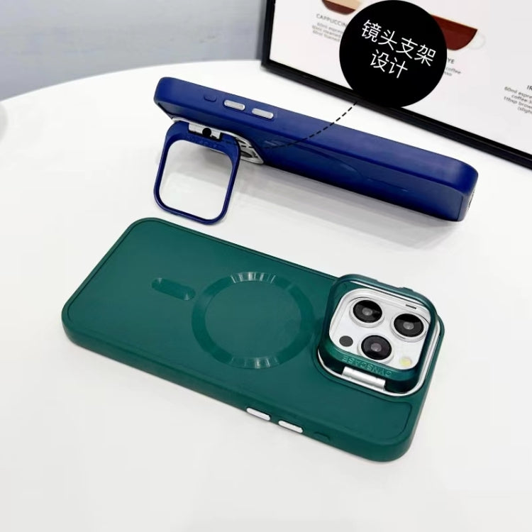 For iPhone 16 Pro CD Texture Frosted MagSafe Lens Holder Phone Case(Green) - iPhone 16 Pro Cases by buy2fix | Online Shopping UK | buy2fix