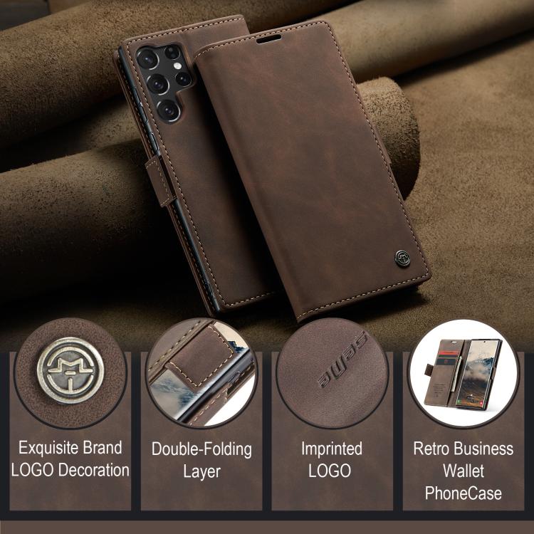 For Samsung Galaxy S25 Ultra 5G CaseMe 013 Multifunctional Horizontal Flip Leather Phone Case(Coffee) - Galaxy S25 Ultra 5G Cases by CaseMe | Online Shopping UK | buy2fix