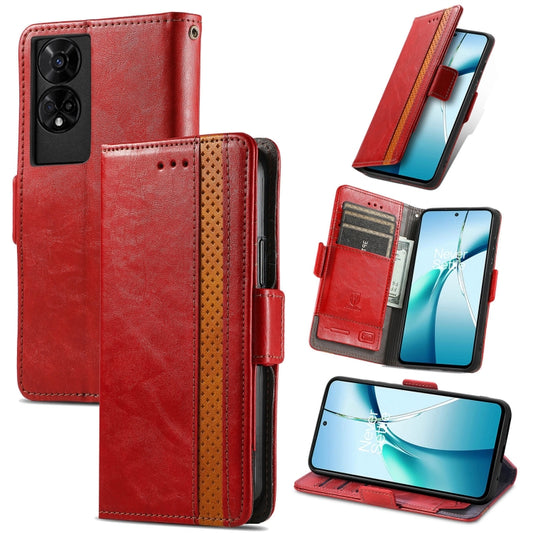 For TCL 50 5G CaseNeo Splicing Dual Magnetic Buckle Leather Phone Case(Red) - More Brand by CaseNeo | Online Shopping UK | buy2fix