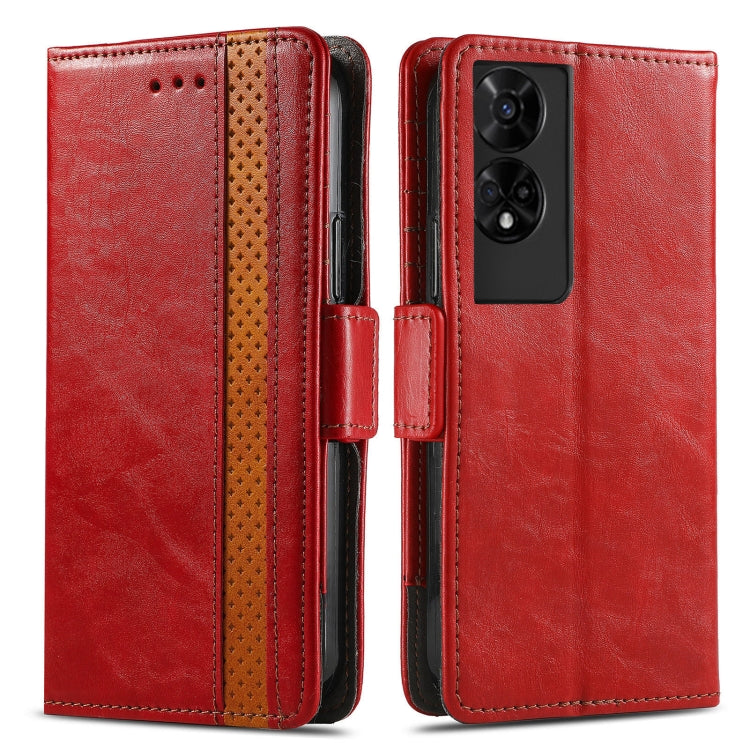 For TCL 50 5G CaseNeo Splicing Dual Magnetic Buckle Leather Phone Case(Red) - More Brand by CaseNeo | Online Shopping UK | buy2fix