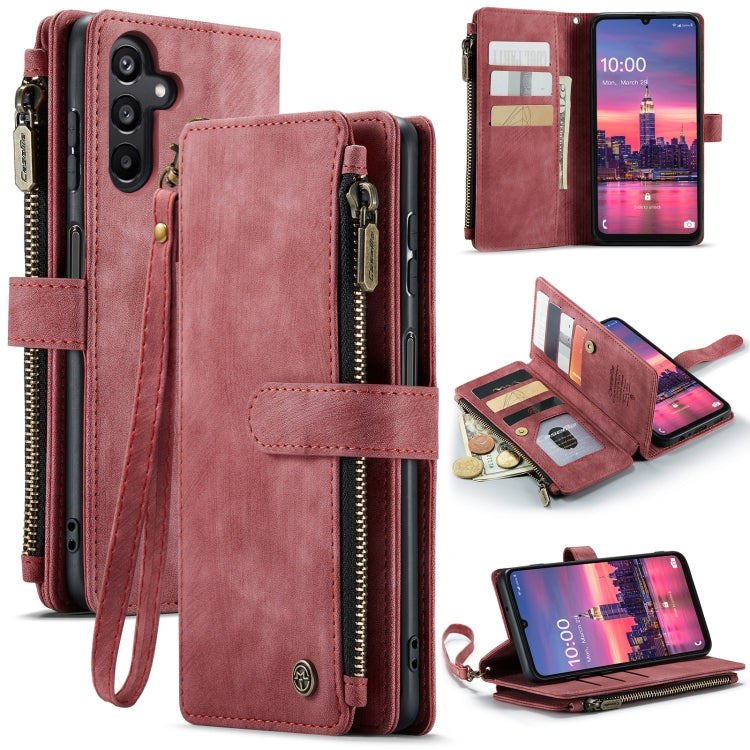 For Samsung Galaxy A16 5G CaseMe C30 Card Slots Zipper Wallet Leather Phone Case(Red) - Galaxy Phone Cases by CaseMe | Online Shopping UK | buy2fix