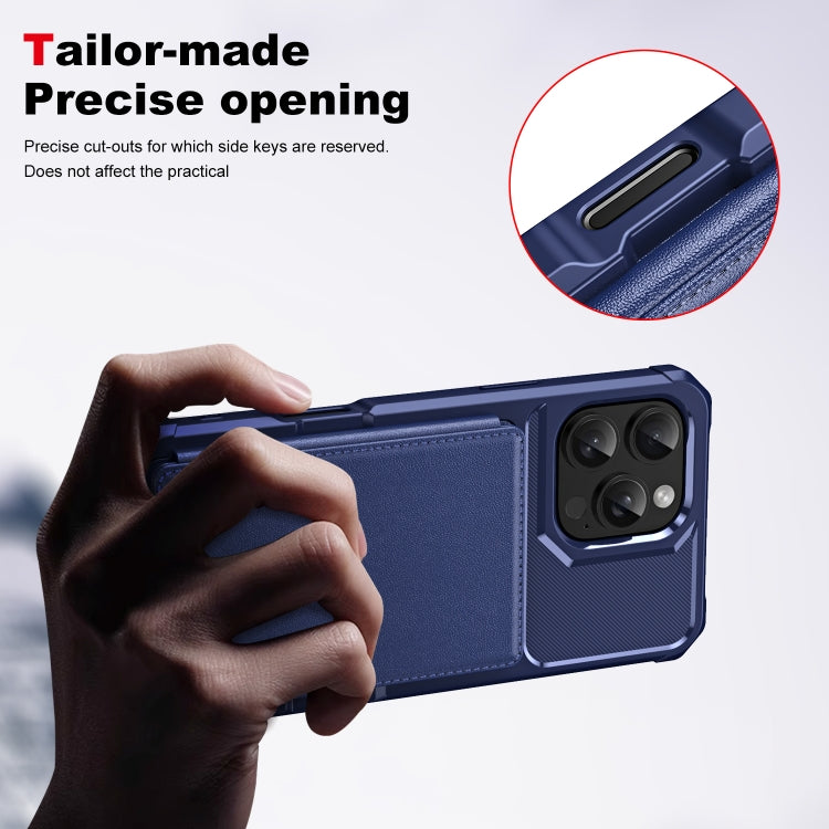 For iPhone 16 Pro ENKAY Hat-Prince Card Slot Wallet TPU Back Leather Phone Case with Lens Film(Black) - iPhone 16 Pro Max Cases by ENKAY | Online Shopping UK | buy2fix