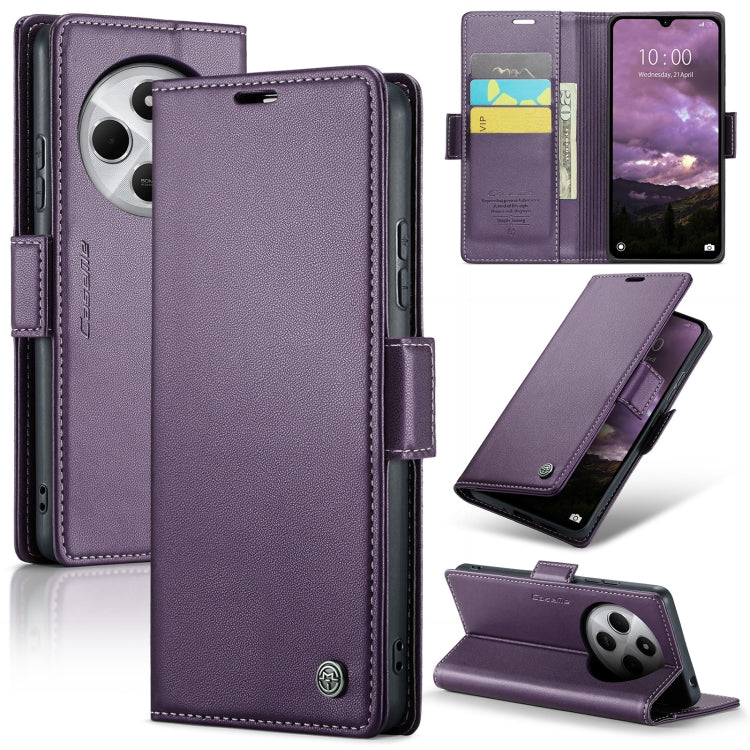 For Redmi 14C CaseMe 023 Butterfly Buckle Litchi Texture RFID Anti-theft Leather Phone Case(Purple) - 14C Cases by CaseMe | Online Shopping UK | buy2fix