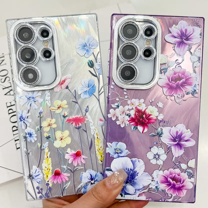 For Samsung Galaxy S25 Ultra 5G Electroplating Flowers Plants Texture TPU Phone Case(Azalea FL4) - Galaxy S25 Ultra 5G Cases by buy2fix | Online Shopping UK | buy2fix