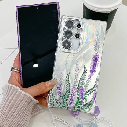 For Samsung Galaxy S25 Ultra 5G Electroplating Flowers Plants Texture Wristband TPU Phone Case(Sketch Lily FL9) - Galaxy S25 Ultra 5G Cases by buy2fix | Online Shopping UK | buy2fix