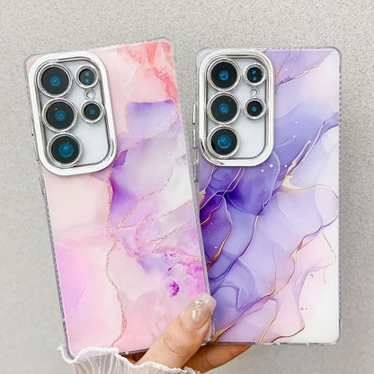 For Samsung Galaxy S25+ 5G Electroplated Marble Texture Phone Case(Purple M3) - Galaxy S25+ 5G Cases by buy2fix | Online Shopping UK | buy2fix