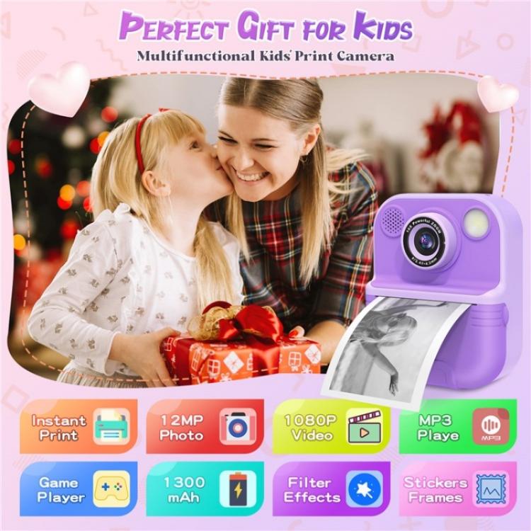 E8 2.4 Inch Screen Photo Printing Video Recorder Multifunctional Kids Dual Lens Camera(Blue) - Children Cameras by buy2fix | Online Shopping UK | buy2fix