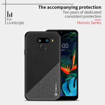 PINWUYO Hong Series Anti-fall TPU+ Chemical Fiber Cloth Protective Cover for LG K50 / Q60(Red) - LG by PINWUYO | Online Shopping UK | buy2fix