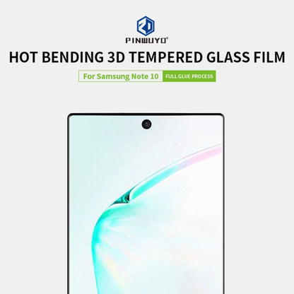 PINWUYO 9H 3D Hot Bending Tempered Glass Film for Galaxy Note10（Black） - Galaxy Tempered Glass by PINWUYO | Online Shopping UK | buy2fix