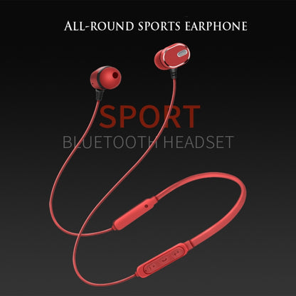 DM-22 Magnetic Bluetooth Earphone DM-22 Neckband Sport headset with Mic Wireless Handsfree Earphoness(Red) - Neck-mounted Earphone by buy2fix | Online Shopping UK | buy2fix