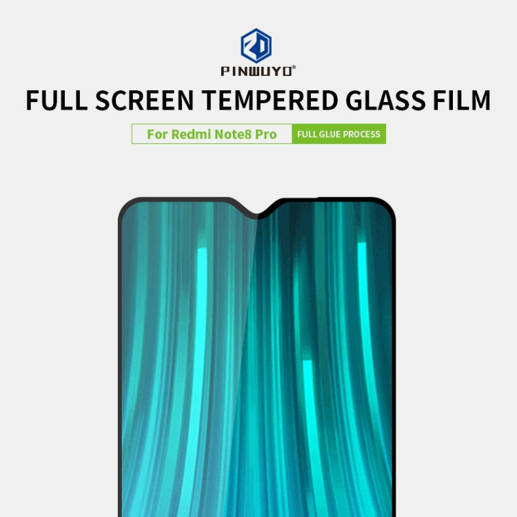 PINWUYO 9H 2.5D Full Screen Tempered Glass Film for Xiaomi RedMi Note8 Pro(Black) -  by PINWUYO | Online Shopping UK | buy2fix