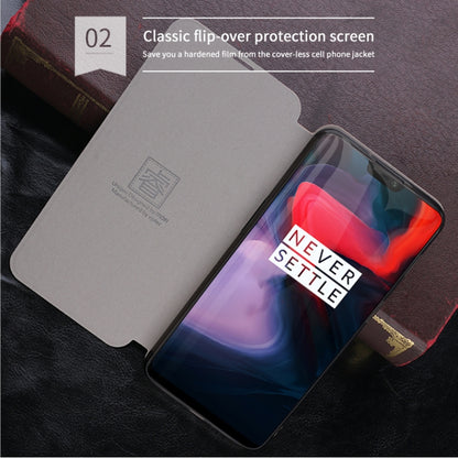 For Oneplus 6 MOFI Rui Series Classical Leather Flip Leather Case With Bracket Embedded Steel Plate All-inclusive(Red) - OnePlus Cases by MOFI | Online Shopping UK | buy2fix