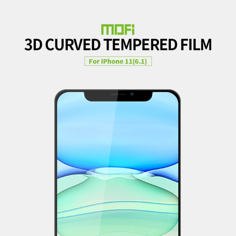 For iPhone 11 MOFI 9H 3D Explosion-proof Curved Screen Tempered Glass Film(Black) - Others by MOFI | Online Shopping UK | buy2fix