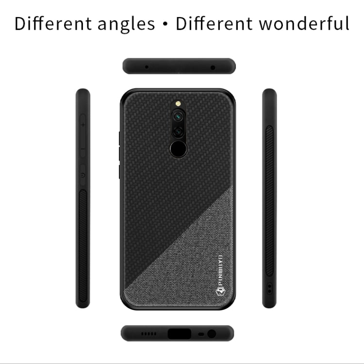 For Xiaomi RedMi 8 PINWUYO Rong Series  Shockproof PC + TPU+ Chemical Fiber Cloth Protective Cover(Black) - Xiaomi Cases by PINWUYO | Online Shopping UK | buy2fix