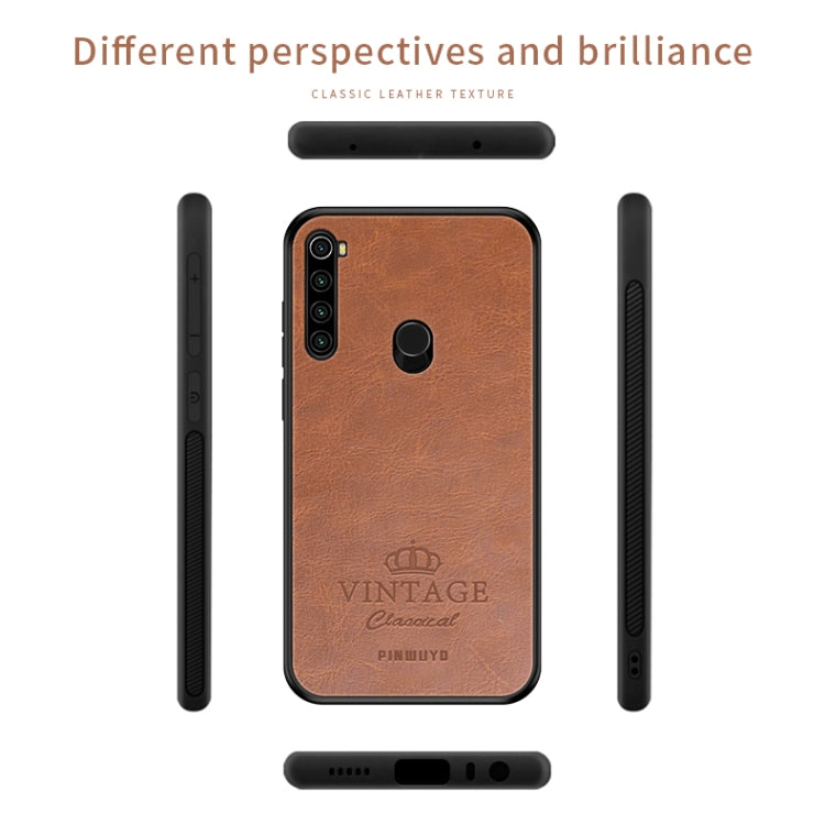 FFor Xiaomi Redmi Note 8T PINWUYO Pin Rui Series Classical PU Leather + PC + TPU Anti-fall All-inclusive Case (Brown) - Xiaomi Cases by PINWUYO | Online Shopping UK | buy2fix