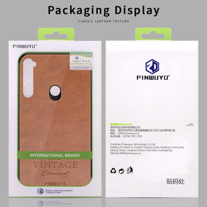 FFor Xiaomi Redmi Note 8T PINWUYO Pin Rui Series Classical PU Leather + PC + TPU Anti-fall All-inclusive Case (Brown) - Xiaomi Cases by PINWUYO | Online Shopping UK | buy2fix