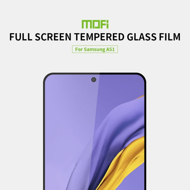 For Galaxy A51 MOFI 9H 2.5D Full Screen Tempered Glass Film(Black) - Galaxy Tempered Glass by MOFI | Online Shopping UK | buy2fix