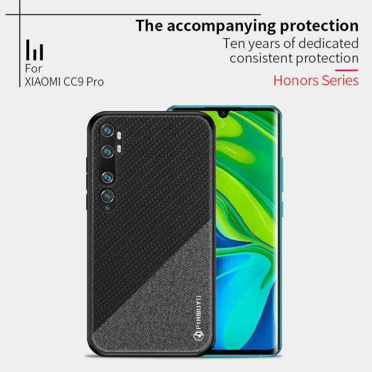 For Xiaomi CC9 Pro / Note10 PINWUYO Rong Series  Shockproof PC + TPU+ Chemical Fiber Cloth Protective Cover(Blue) - Xiaomi Cases by PINWUYO | Online Shopping UK | buy2fix