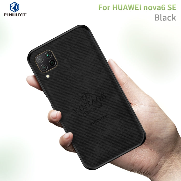 For Huawei Nova 6 SE PINWUYO Zun Series PC + TPU + Skin Waterproof And Anti-fall All-inclusive Protective Shell(Black) - Huawei Cases by PINWUYO | Online Shopping UK | buy2fix