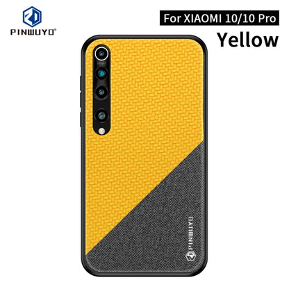 For Xiaomi 10 / 10pro PINWUYO Rong Series  Shockproof PC + TPU+ Chemical Fiber Cloth Protective Cover(Yellow) - Xiaomi Cases by PINWUYO | Online Shopping UK | buy2fix