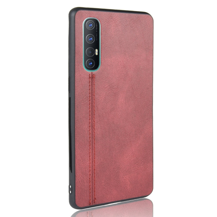 For Oppo Find X2 Neo Shockproof Sewing Cow Pattern Skin PC + PU + TPU Case(Red) - OPPO Cases by buy2fix | Online Shopping UK | buy2fix