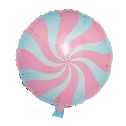 5 PCS Round Candy Lollipop Aluminum Film Balloon for Wedding Party Decoration, Size:45x45cm(Pink) - Balloons by buy2fix | Online Shopping UK | buy2fix