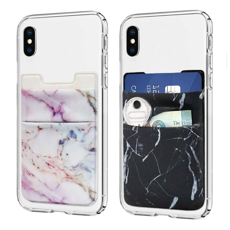 Marble Pattern Road Stretch Phone Back Plastic Card Holder Sticky Phone Clip(Red) - Card & Passport Bags by buy2fix | Online Shopping UK | buy2fix