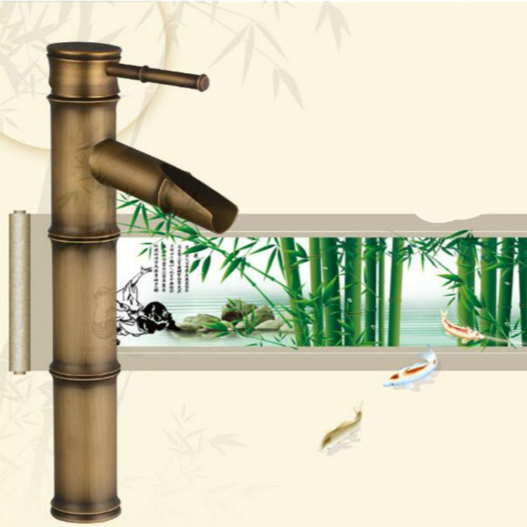 Antique Retro Hot Cold Water Bathroom Counter Basin Bamboo Waterfall Basin Copper Faucet, Specifications:Breaking 2 Knots - Faucets & Accessories by buy2fix | Online Shopping UK | buy2fix