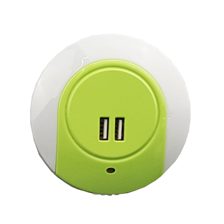 A78B LED Night Light With USB Port Intelligent Light Control Sensor Light, Plug:US Plug(Green) - Sensor LED Lights by buy2fix | Online Shopping UK | buy2fix