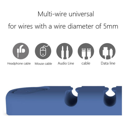 5 PCS 4 Holes Bear Silicone Desktop Data Cable Organizing And Fixing Device(White) - Cable Organizer by buy2fix | Online Shopping UK | buy2fix