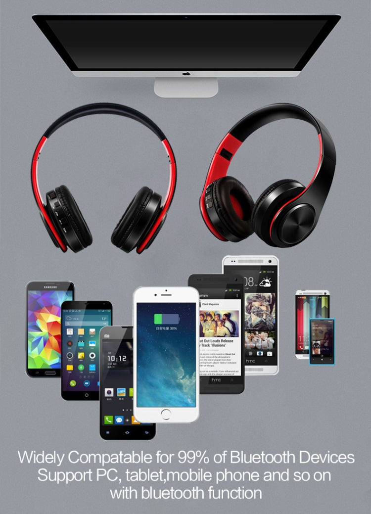 HIFI Stereo Wireless Bluetooth Headphone for Xiaomi iPhone Sumsamg Tablet, with Mic, Support SD Card & FM(Green black) - Headset & Headphone by buy2fix | Online Shopping UK | buy2fix