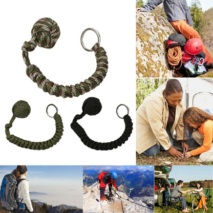 Outdoor Security Protection Black Monkey Fist Steel Ball Bearing Self Defense Lanyard Survival Key Chain(Camouflage Green 2) - Self-defense Protection by buy2fix | Online Shopping UK | buy2fix