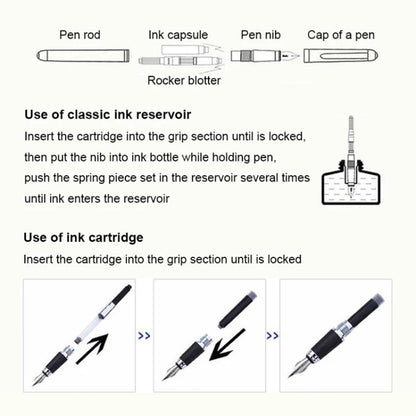 X750 Stationery Stainless Steel Fountain Pen Medium Nib Ink Pens School Oiifice Gift, Nib Size:0.5mm(Ivory) - Fountain Pens by buy2fix | Online Shopping UK | buy2fix