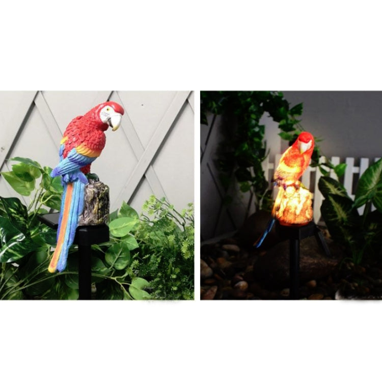 Solar Lawn Lamp Resin Craft Parrot Garden Courtyard Lamp(Red) - Solar Lights by buy2fix | Online Shopping UK | buy2fix