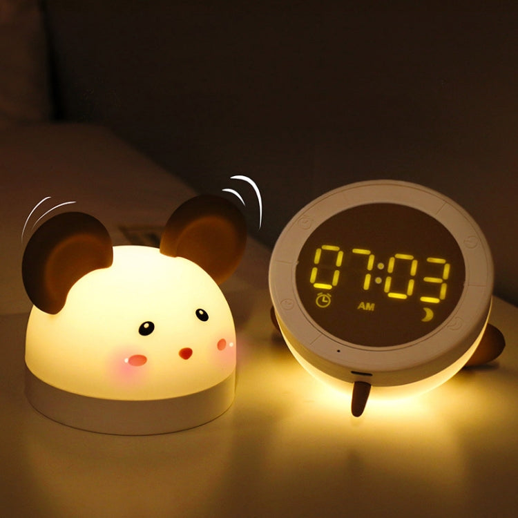 Cute Mouse Silicon Night Light with Electronic Alarm Clock Function Bedside Sleeping Desk Lamp Learning Clock - Night Lights by buy2fix | Online Shopping UK | buy2fix